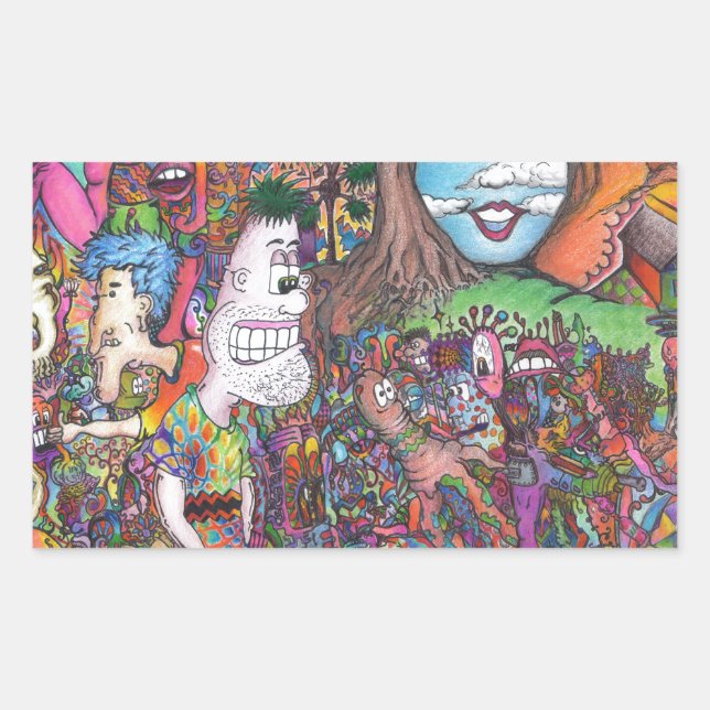 Sticker Rectangulaire Regardez (Devant)