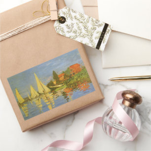 Sticker Rectangulaire Régate à Argenteuil par Claude Monet