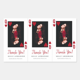Sticker Rectangulaire Reine de Coeur Photo Coiffeuse Merci