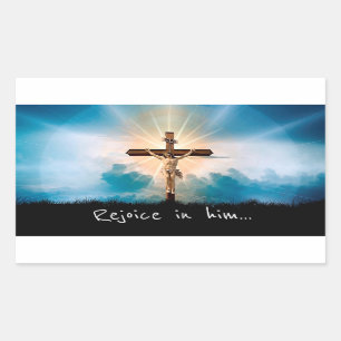 Sticker Rectangulaire Réjouissez-vous en lui