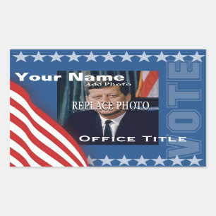 Sticker Rectangulaire Remplacer la photo   Rectangle Modèle de campagne