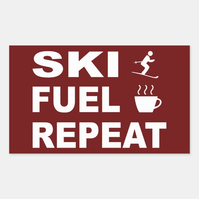 Sticker Rectangulaire Répétition du carburant de ski (Devant)