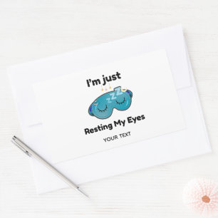 Sticker Rectangulaire Reposant Mes Yeux Nom Personnalisé Blague Personna