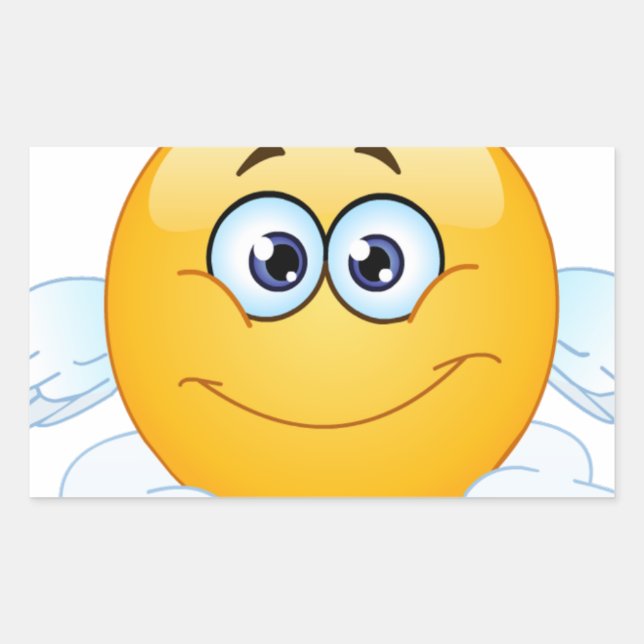 Sticker Rectangulaire Repose en paix RIP Heaven Angel Emoji (Devant)