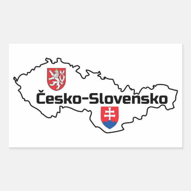 Sticker Rectangulaire République tchèque-Slovaquie (Devant)