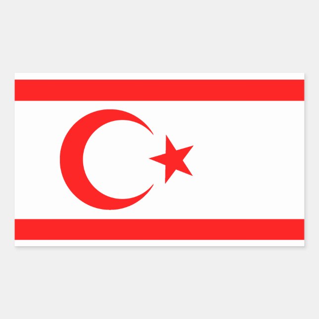 Sticker Rectangulaire République turque de Chypre-Nord (Devant)