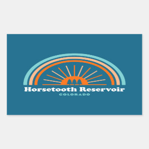 Sticker Rectangulaire Réservoir Horsetooth Colorado Rainbow