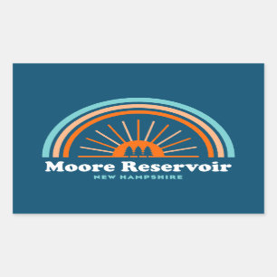 Sticker Rectangulaire Réservoir Moore New Hampshire Rainbow