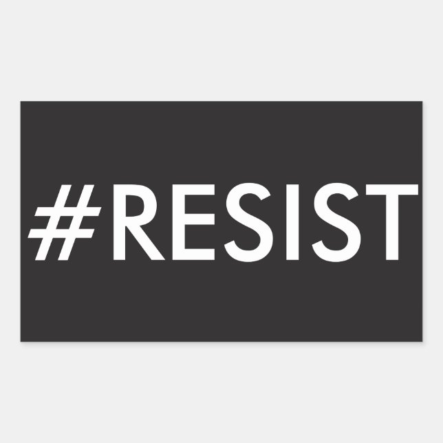 STICKER RECTANGULAIRE #RÉSISTER (Devant)