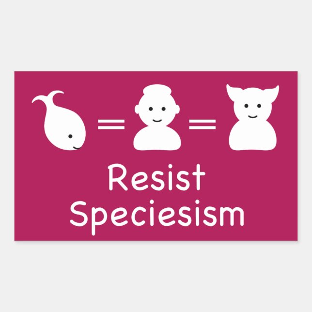Sticker Rectangulaire Résister au spéciisme (Devant)
