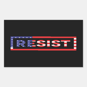 Sticker Rectangulaire RÉSISTER   Drapeau des États-Unis