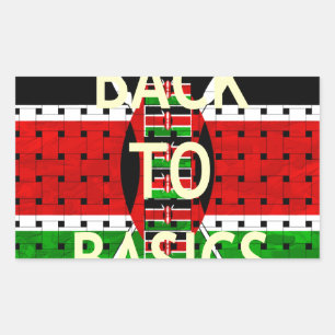 Sticker Rectangulaire Retour aux bases : Kenya Drapeau Thème du tissage