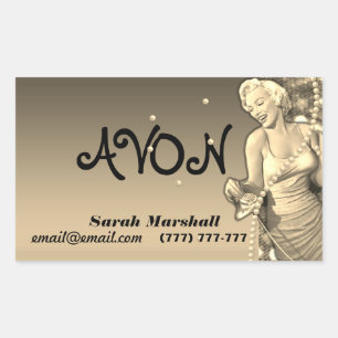 Sticker Rectangulaire Retro Avon Représentant