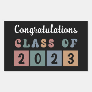 Sticker Rectangulaire Retro Class of 2023 Graduation Cute