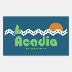 Sticker Rectangulaire Rétro du parc national Acadia