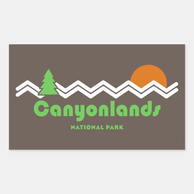 Sticker Rectangulaire Rétro du parc national des Canyonlands (Devant)