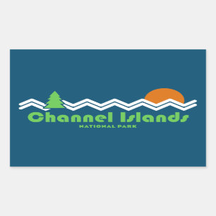 Sticker Rectangulaire Rétro du parc national des îles Channel
