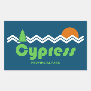 Sticker Rectangulaire Rétro du parc provincial Cypress