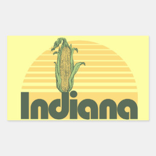 Sticker Rectangulaire Retro Sweet Home Indiana