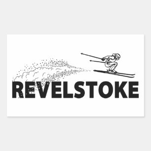 Sticker Rectangulaire Revelstoke sauteur à ski de Colombie-Britannique