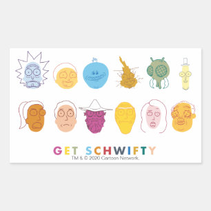 Sticker Rectangulaire RICK ET MORTY™ Get Schwifty
