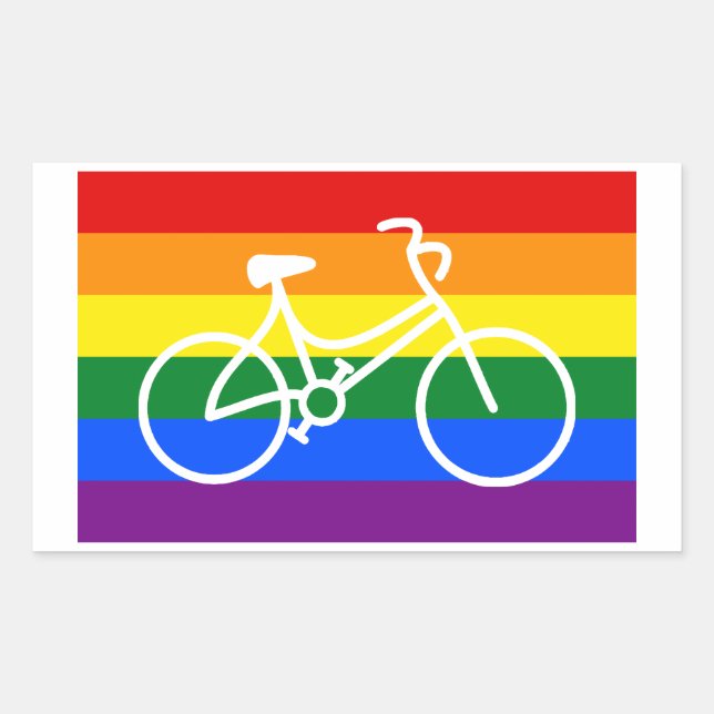 Sticker Rectangulaire Ride Pride Cyclisme (Devant)