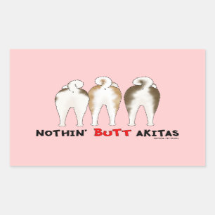 Sticker Rectangulaire Rien n'aboutent Akitas