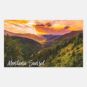 Sticker Rectangulaire Rivière et arbres de vallée de montagne de couch
