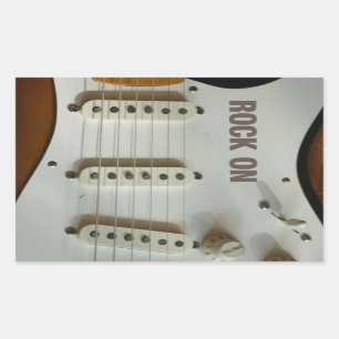 Sticker Rectangulaire Roche sur la guitare électrique