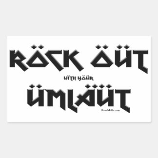 Sticker Rectangulaire Rock Out avec votre Umlaut