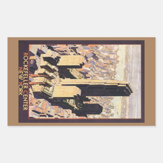 Sticker Rectangulaire Rockefeller Center New York (Devant)