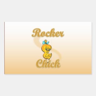 Sticker Rectangulaire Rocker chick