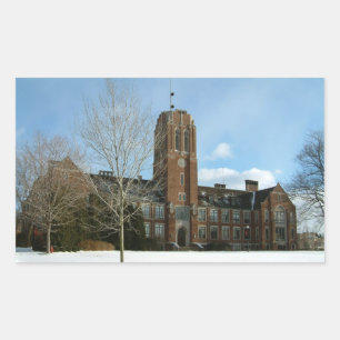 Sticker Rectangulaire Rockwell en hiver au Grove City College