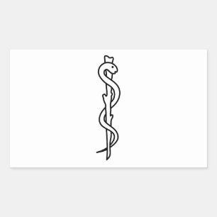 Sticker Rectangulaire Rod d'Asclepius [symbole médical]
