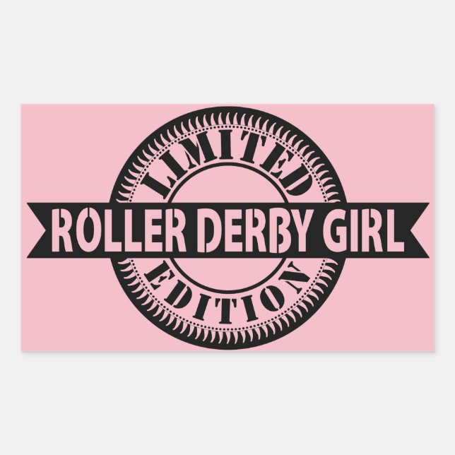 Sticker Rectangulaire Roller Derby Girl Limited Edition, Skate Design (Devant)
