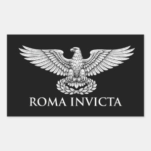 Sticker Rectangulaire ROMA INVICTA Aigle Emblème Romain Aquila