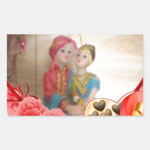 Sticker Rectangulaire Romantique Amour Coeur Art Imprimer