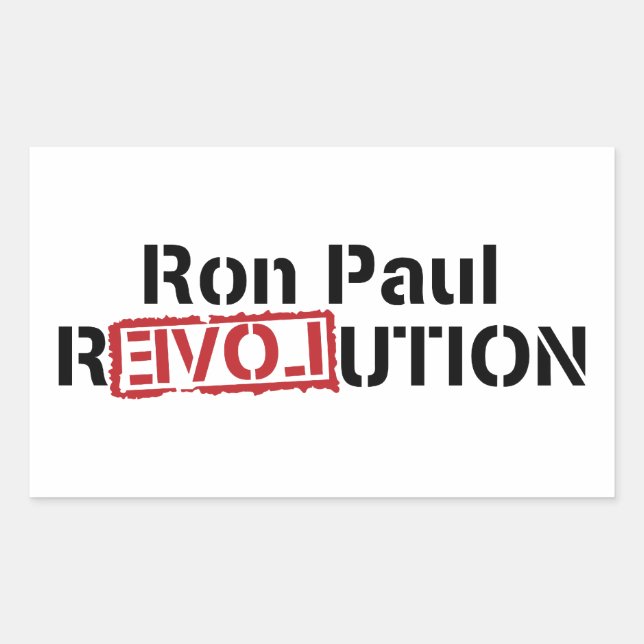 Sticker rectangulaire Ron Paul Revolution (Devant)