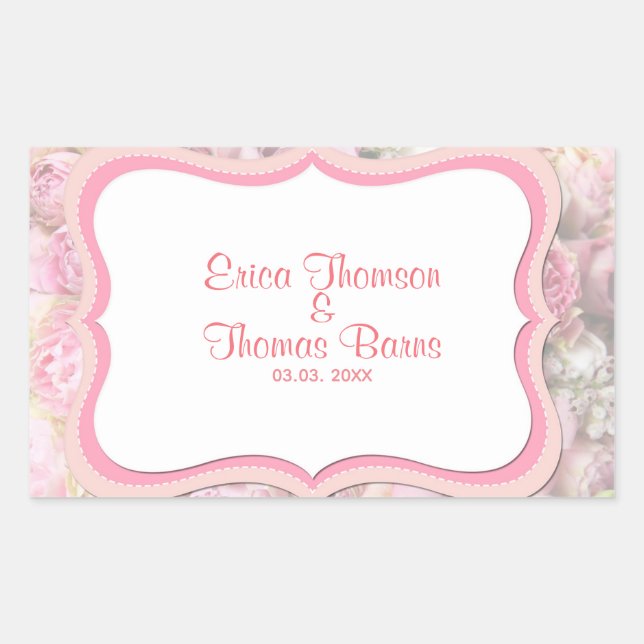 Sticker Rectangulaire Rose coloré (Devant)