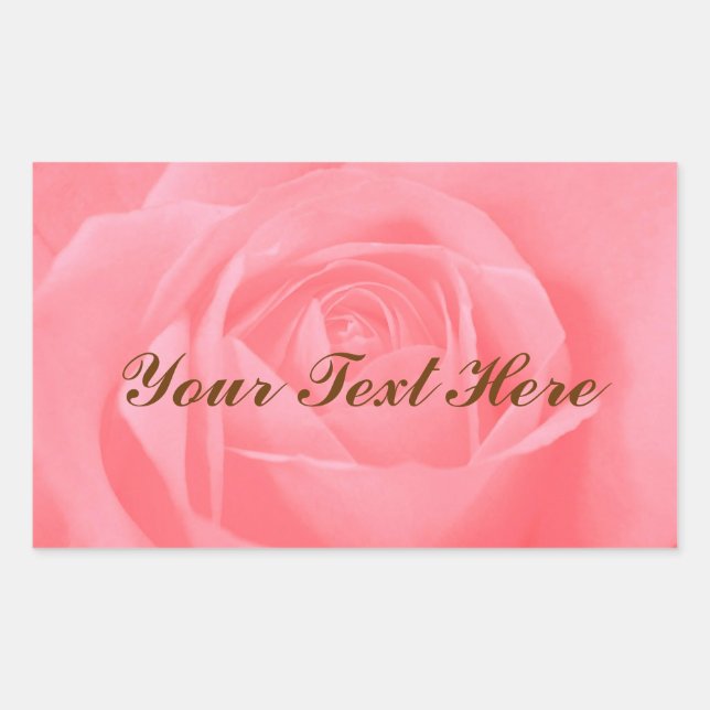 Sticker Rectangulaire Rose douce (Devant)
