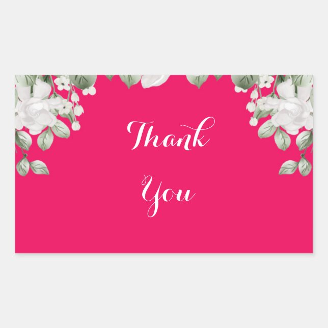 Sticker Rectangulaire rose fuchsia (Devant)