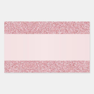 Sticker Rectangulaire Rose Gold Parties scintillant Effet Ajouter votre 