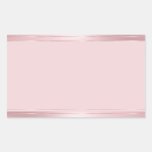 Sticker Rectangulaire Rose moderne  moderne tendance Modèle blanc or (Devant)