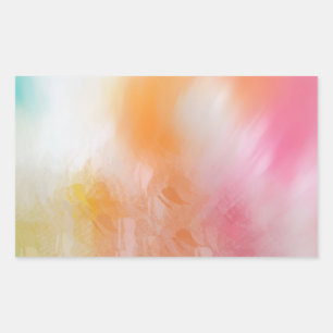 Sticker Rectangulaire Rose rouge jaune bleu abstrait tendance Coloré