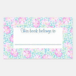 Sticker Rectangulaire Roses et papillons Plaques de réservation à Custom