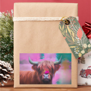 Sticker Rectangulaire "Rosie des Highlands" – Portrait de vache des High