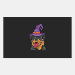 Sticker Rectangulaire rottweiler halloween chien rotatives drôle cadeau