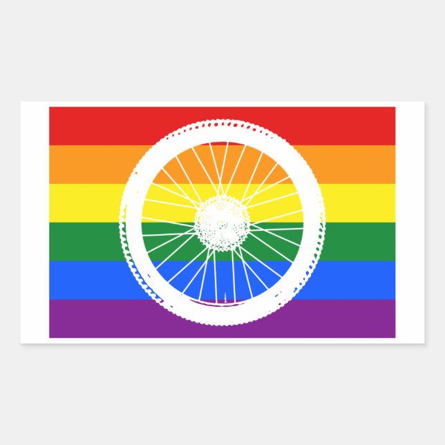 Sticker Rectangulaire Roue cyclable de la Fierté (Devant)