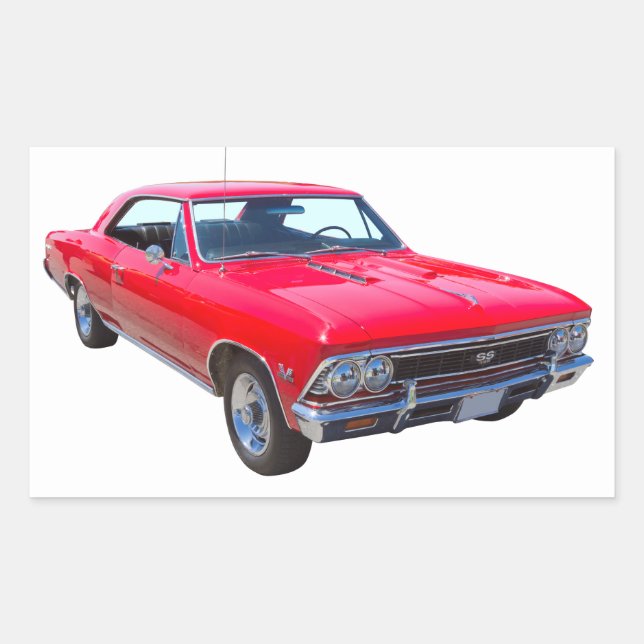 Sticker Rectangulaire Rouge 1966 Chevelle SS 396 (Devant)