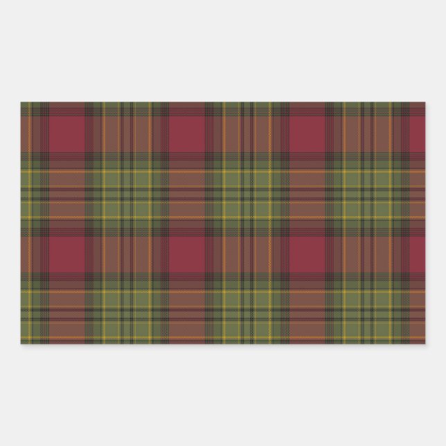 Sticker Rectangulaire Rouge et vert plaid (Devant)
